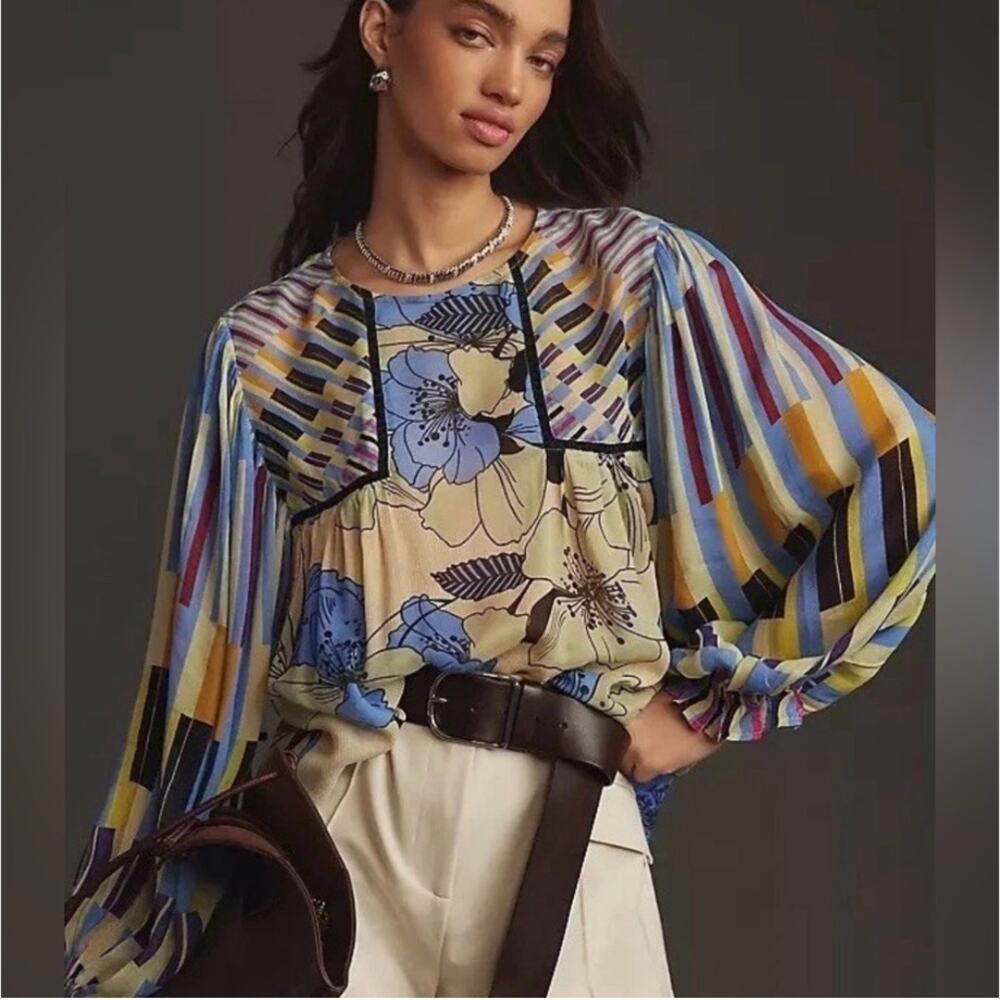 Blank London Anthropologie Miranda Peasant Blouse sz. M